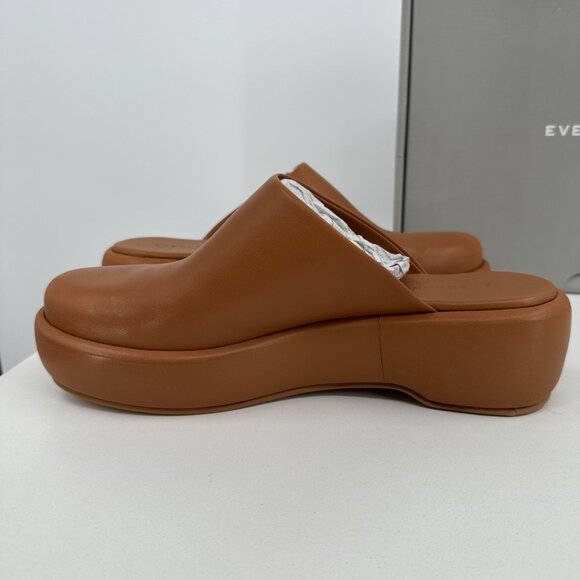 Everlane The Puffa Flatform in Brown Leather sz 7.5 Women's Chunky Platform Clog - Picture 9 of 12